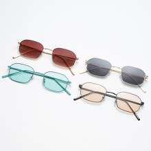 Nouvelles lunettes de soleil à monture polygonale à la mode, lunettes de soleil en métal tendance européennes et américaines, lunettes de soleil de style urbain s21039